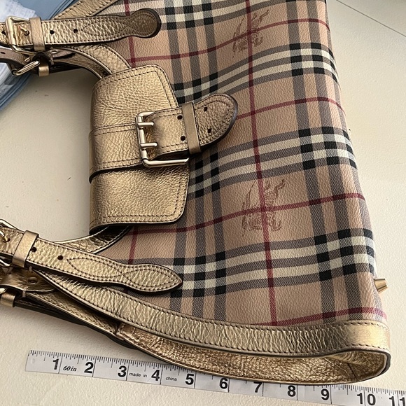 VINTAGE RARE BURBERRY HAYMARKET NOVA CHECK METALLIC SHOULDER  BAG - Picture 13 of 13